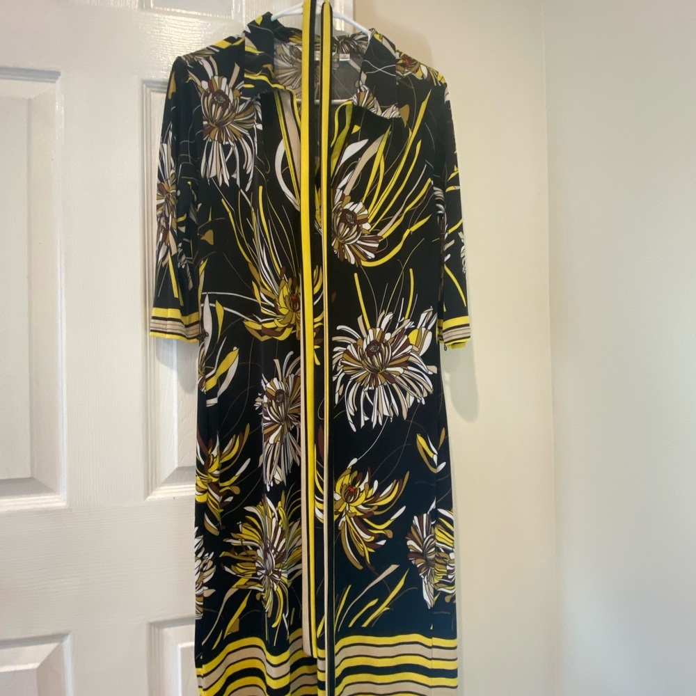 Floral Black and Yellow Dress